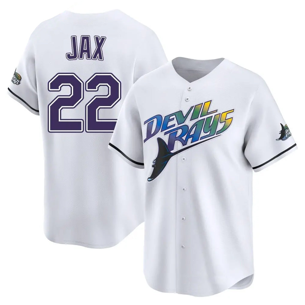 Kooe T.Bay Rays #22 Griffin Jax Player White City Connect Home Stitched Jerseys