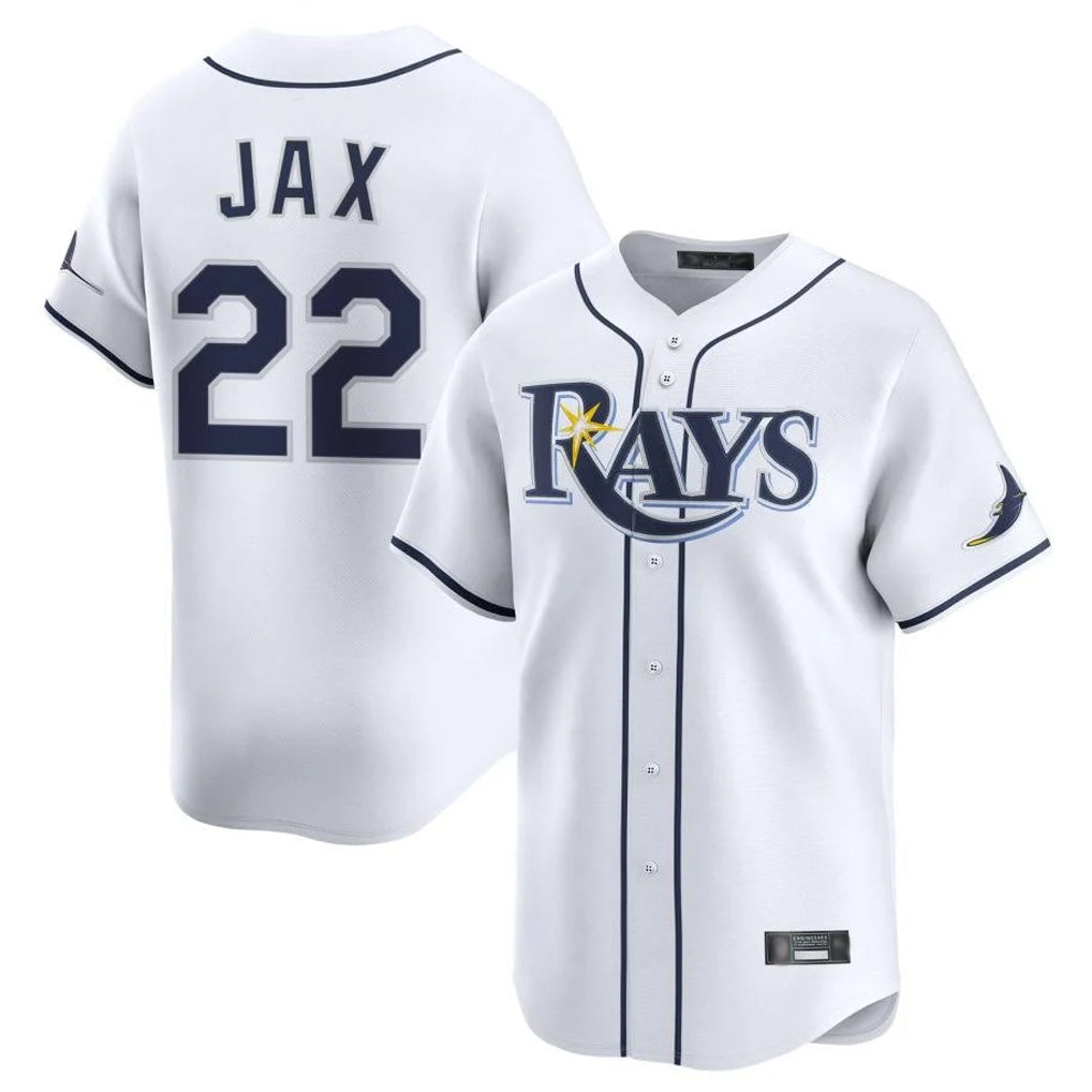 Kooe T.Bay Rays #22 Griffin Jax Player White Home Limited Stitched Jerseys