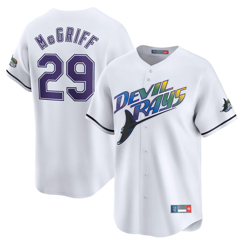 Kooe T.Bay Rays #29 Fred McGriff Player White City Connect Home Stitched Jerseys