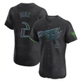 Kooe T.Bay Rays #2 Yandy Diaz Player Black City Connect Home Limited Elite Stitched Jerseys