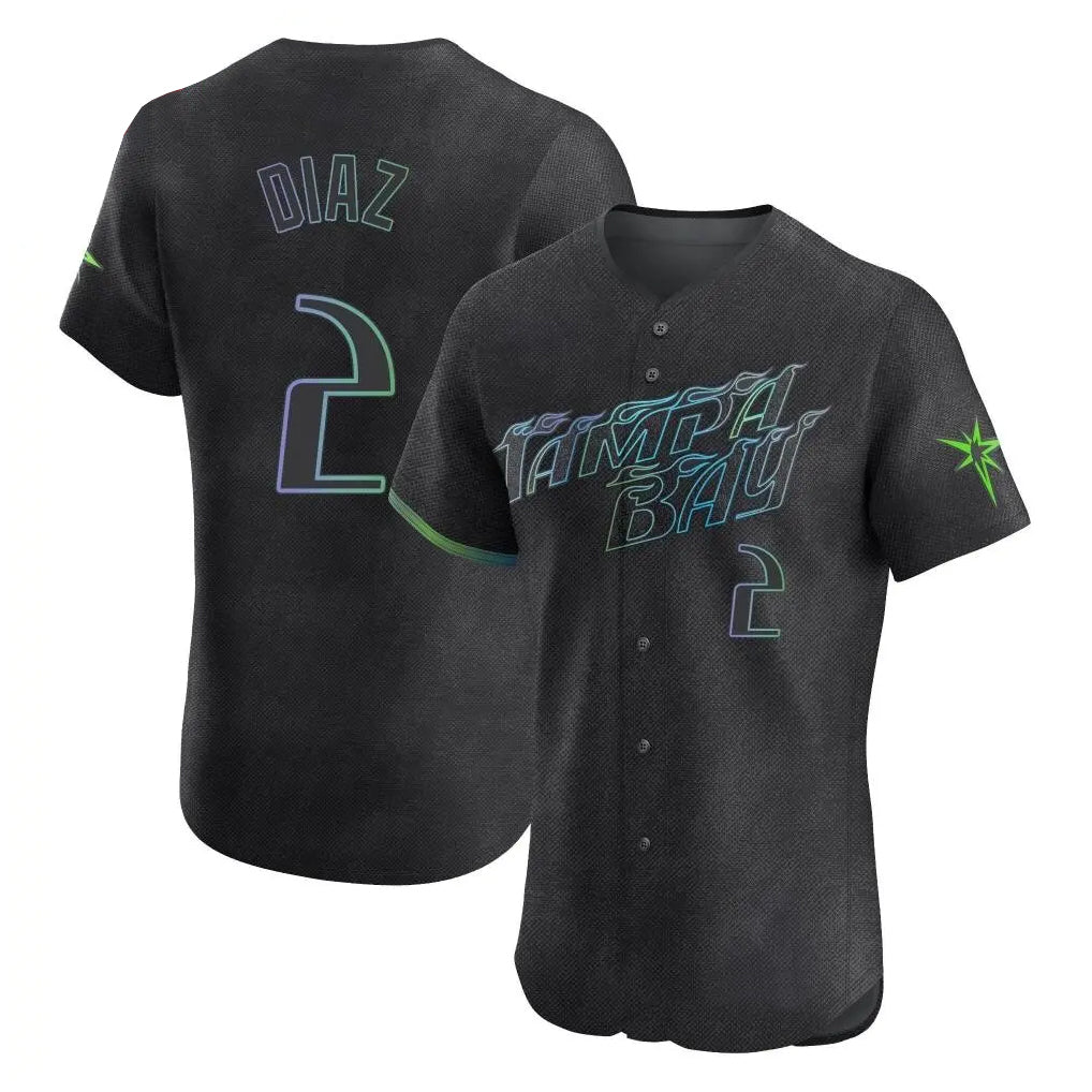 Kooe T.Bay Rays #2 Yandy Diaz Player Black City Connect Home Limited Elite Stitched Jerseys