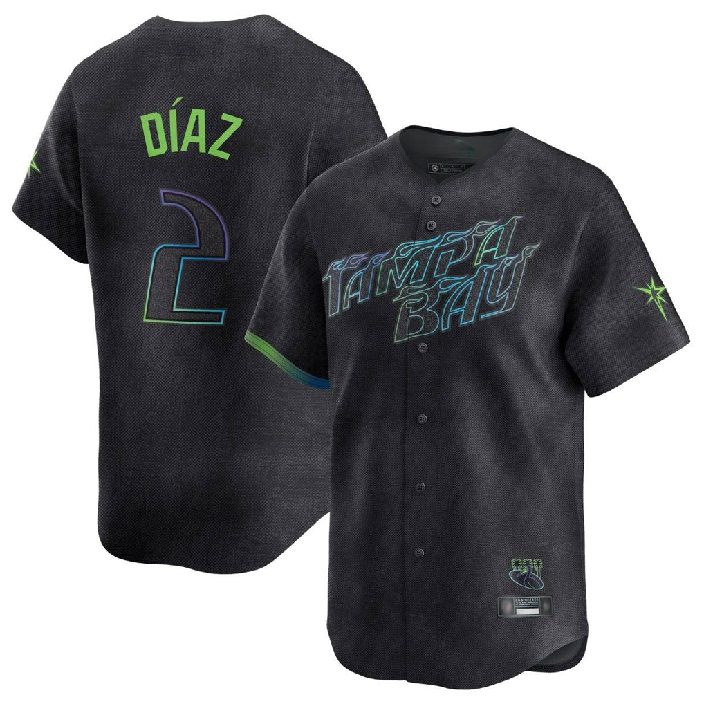 Kooe T.Bay Rays #2 Yandy Diaz Player Black City Connect Home Limited Stitched Jerseys