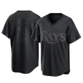 Kooe T.Bay Rays #2 Yandy Diaz Player Black Home Game Stitched Jerseys
