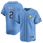 Kooe T.Bay Rays #2 Yandy Diaz Player Light Blue Home Limited Stitched Jerseys