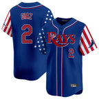 Kooe T.Bay Rays #2 Yandy Diaz Player Royal 2025 Independence Day Vapor Premier Limited Stitched Jerseys