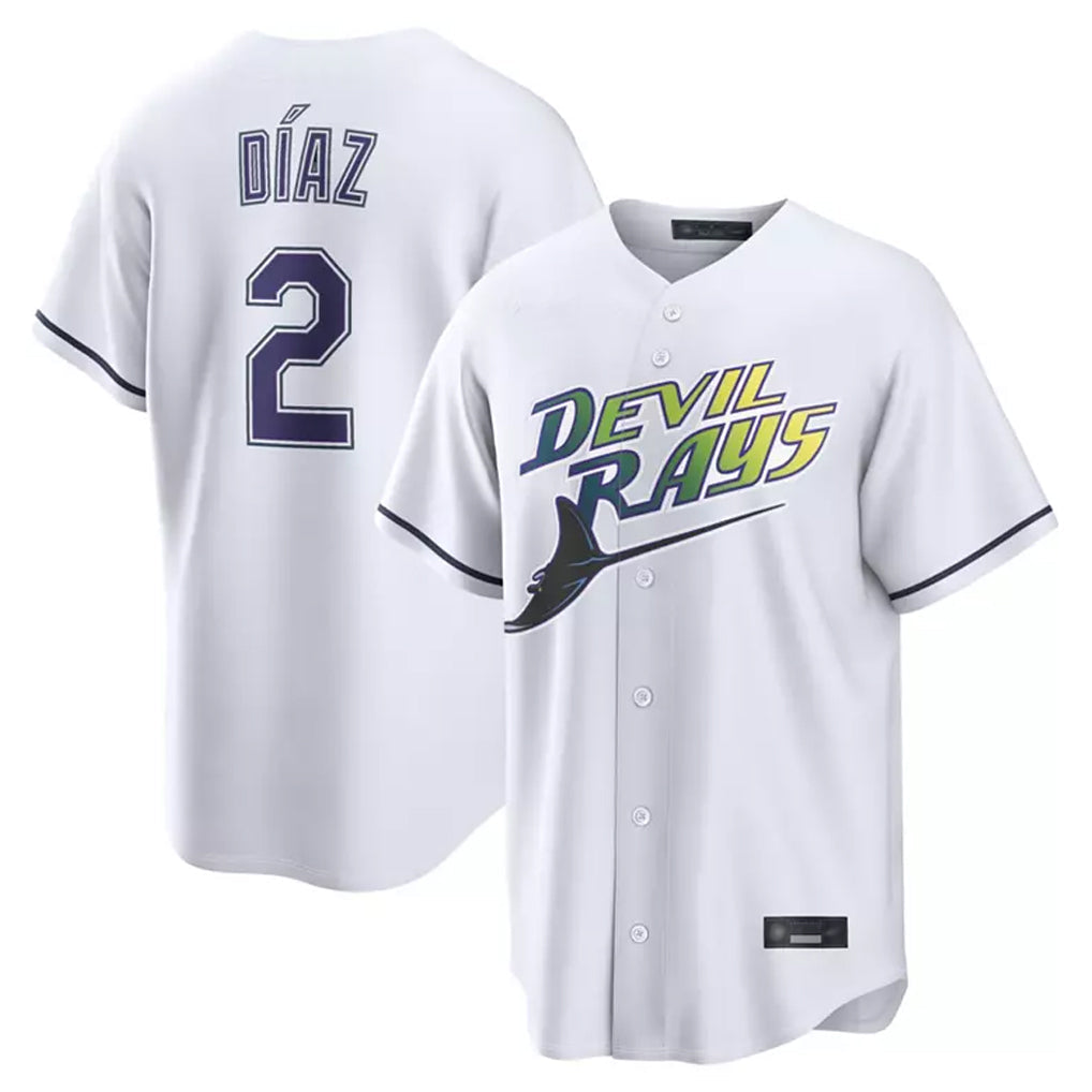 Kooe T.Bay Rays #2 Yandy Diaz Player White City Connect Home Stitched Jerseys