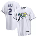Kooe T.Bay Rays #2 Yandy Diaz Player White City Connect Home Stitched Jerseys