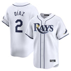 Kooe T.Bay Rays #2 Yandy Diaz Player White Home Limited Stitched Jerseys