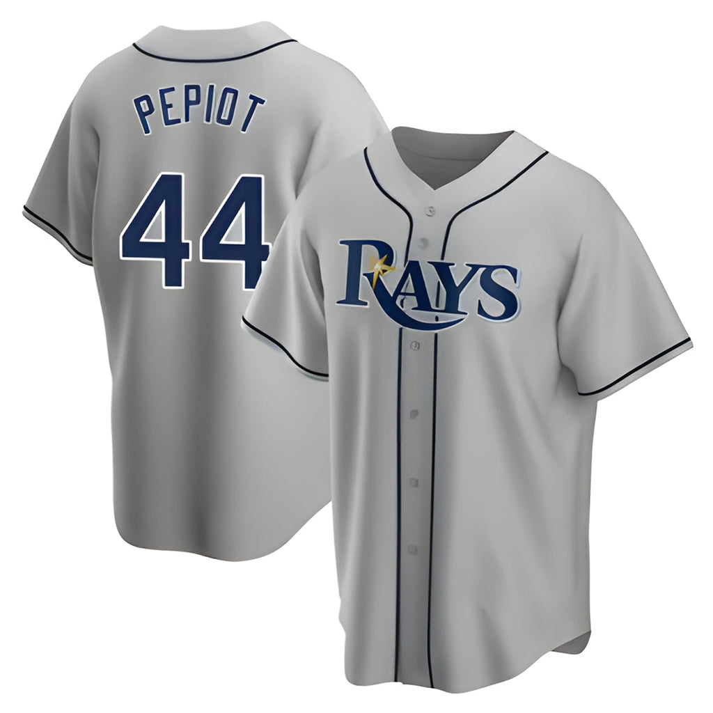 Kooe T.Bay Rays #44 Ryan Pepiot Player Gray Home Game Stitched Jerseys