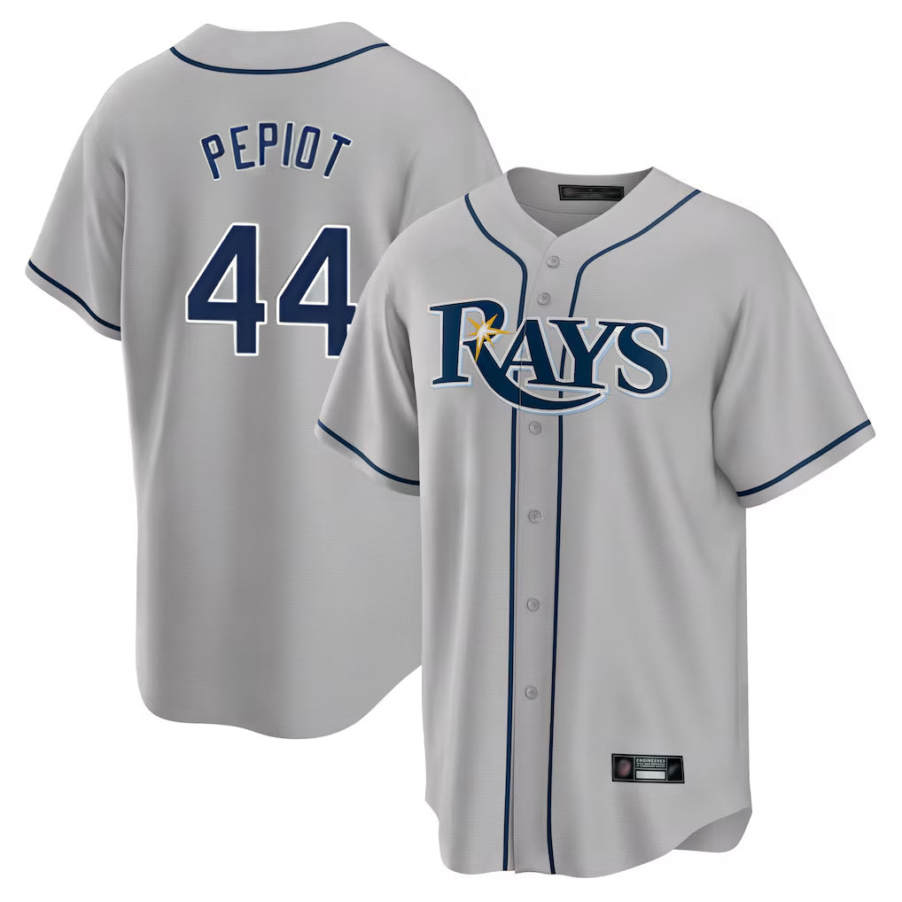 Kooe T.Bay Rays #44 Ryan Pepiot Player Gray Home Limited Stitched Jerseys