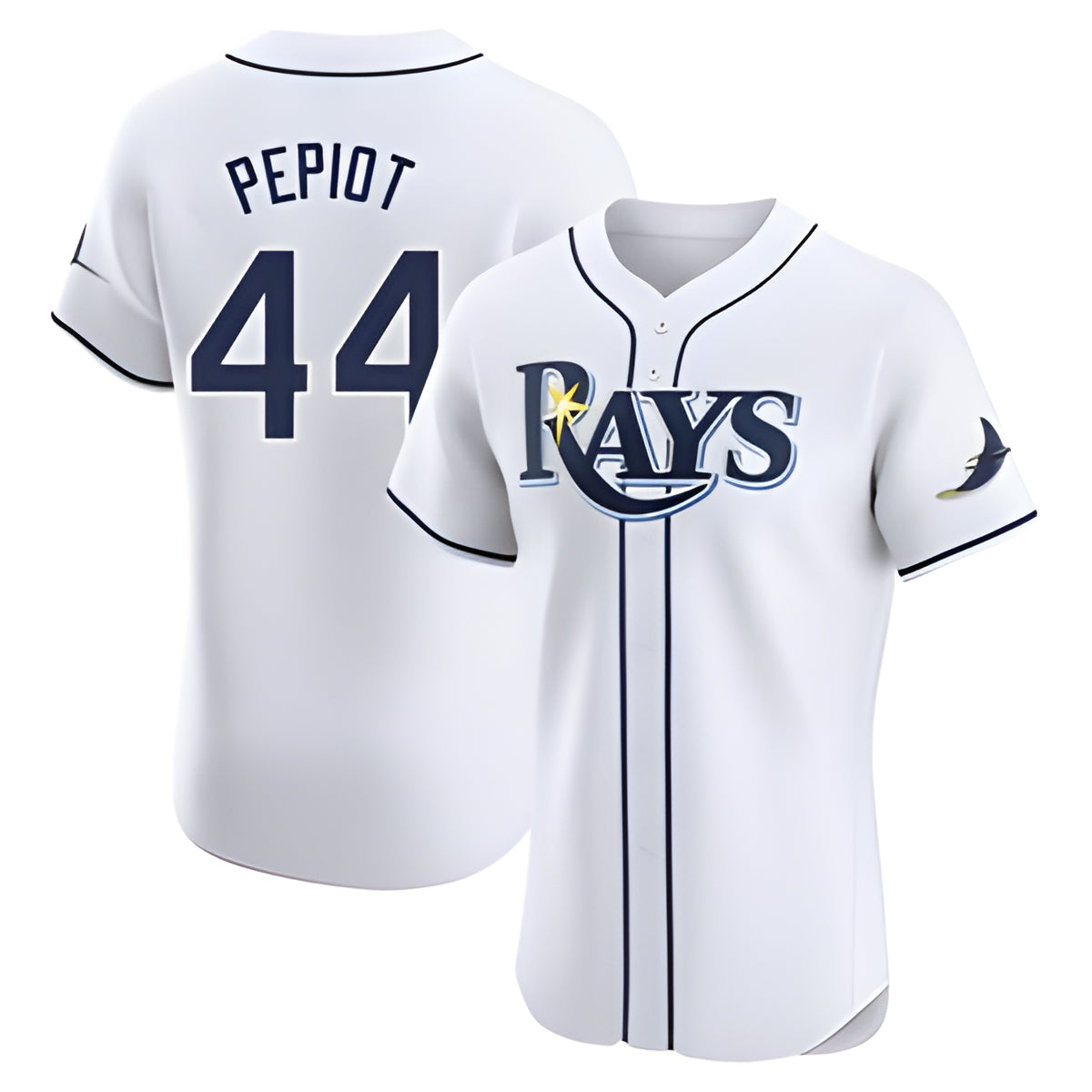 Kooe T.Bay Rays #44 Ryan Pepiot Player White Home Limited Elite Stitched Jerseys