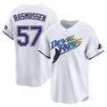Kooe T.Bay Rays #57 Drew Rasmussen Player White City Connect Home Stitched Jerseys