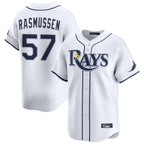 Kooe T.Bay Rays #57 Drew Rasmussen Player White Home Limited Stitched Jerseys