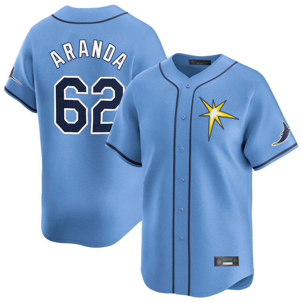 Kooe T.Bay Rays #62 Jonathan Aranda Player Light Blue Home Limited Stitched Jerseys