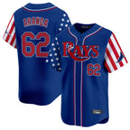 Kooe T.Bay Rays #62 Jonathan Aranda Player Royal 2025 Independence Day Vapor Premier Limited Stitched Jerseys