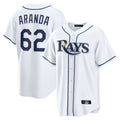 Kooe T.Bay Rays #62 Jonathan Aranda Player White Home Game Stitched Jerseys