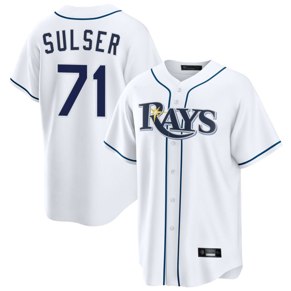 Kooe T.Bay Rays #71 Cole Sulser Player White Home Game Stitched Jerseys