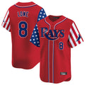 Kooe T.Bay Rays #8 Brandon Lowe Player Red 2025 Independence Day Vapor Premier Limited Stitched Jerseys