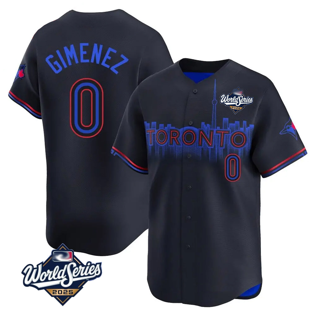 Kooe T.Blue Jays #0 Andres Gimenez Player Black 2025 World Series City Connect Stitched Jerseys