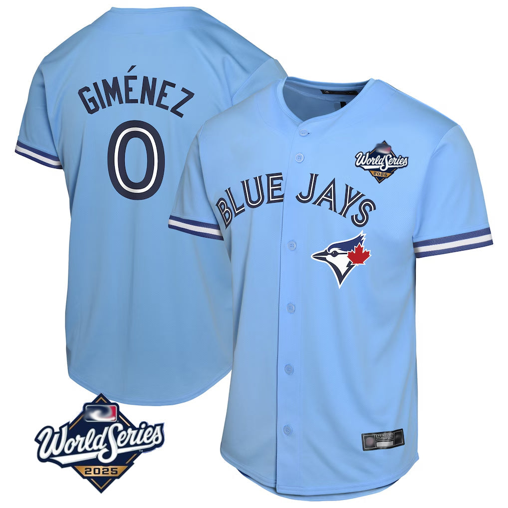Kooe T.Blue Jays #0 Andres Gimenez Player Blue 2025 World Series Game Stitched Jerseys