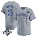Kooe T.Blue Jays #0 Andres Gimenez Player Gray 2025 World Series Game Stitched Jerseys