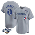 Kooe T.Blue Jays #0 Andres Gimenez Player Gray 2025 World Series Game Stitched Jerseys