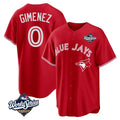 Kooe T.Blue Jays #0 Andres Gimenez Player Red 2025 World Series Limited Stitched Jerseys