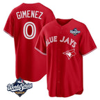 Kooe T.Blue Jays #0 Andres Gimenez Player Red 2025 World Series Limited Stitched Jerseys