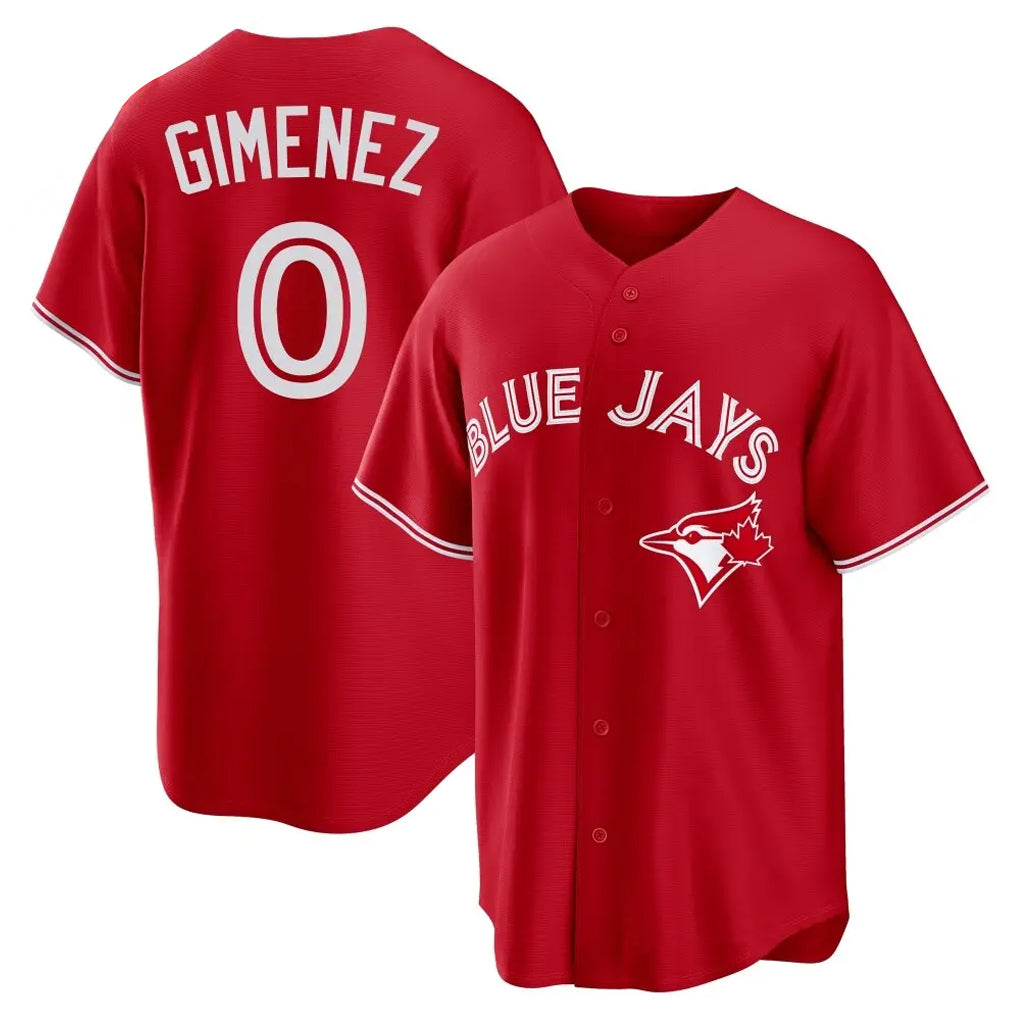 Kooe T.Blue Jays #0 Andres Gimenez Player Red Home Game Stitched Jerseys
