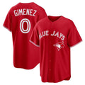 Kooe T.Blue Jays #0 Andres Gimenez Player Red Home Game Stitched Jerseys