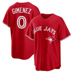 Kooe T.Blue Jays #0 Andres Gimenez Player Red Home Game Stitched Jerseys