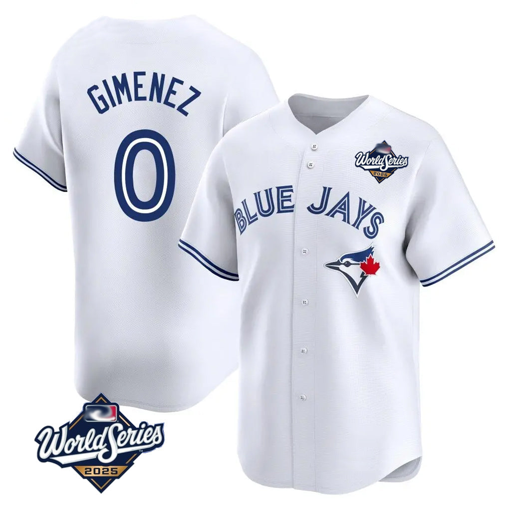 Kooe T.Blue Jays #0 Andres Gimenez Player White 2025 World Series Limited Stitched Jerseys