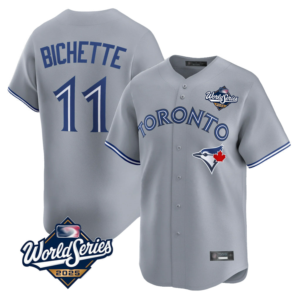 Kooe T.Blue Jays #11 Bo Bichette Player Gray 2025 World Series Limited Home Stitched Jerseys