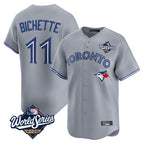 Kooe T.Blue Jays #11 Bo Bichette Player Gray 2025 World Series Limited Home Stitched Jerseys