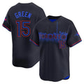 Kooe T.Blue Jays #15 Chad Green Player Black&Blue City Connect Limited Stitched Jerseys