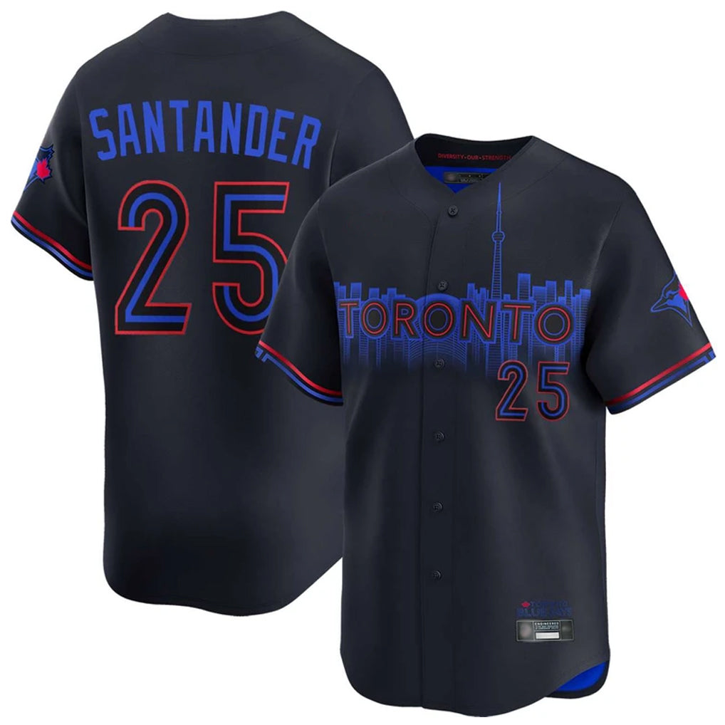 Kooe T.Blue Jays #25 Anthony Santander Player Black&Blue City Connect Limited Stitched Jerseys