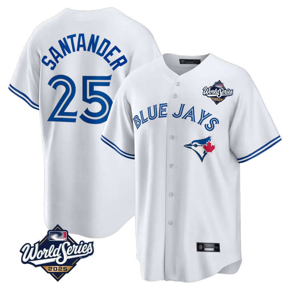 Kooe T.Blue Jays #25 Anthony Santander Player White 2025 World Series Game Stitched Jerseys