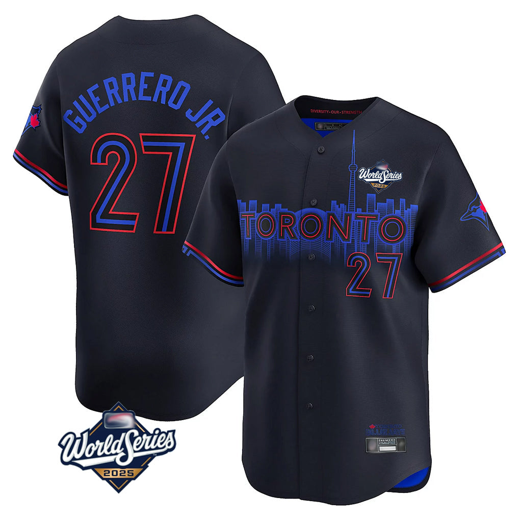 Kooe T.Blue Jays #27 Vladimir Guerrero Jr Player Black 2025 World Series City Connect Limited Stitched Jersey