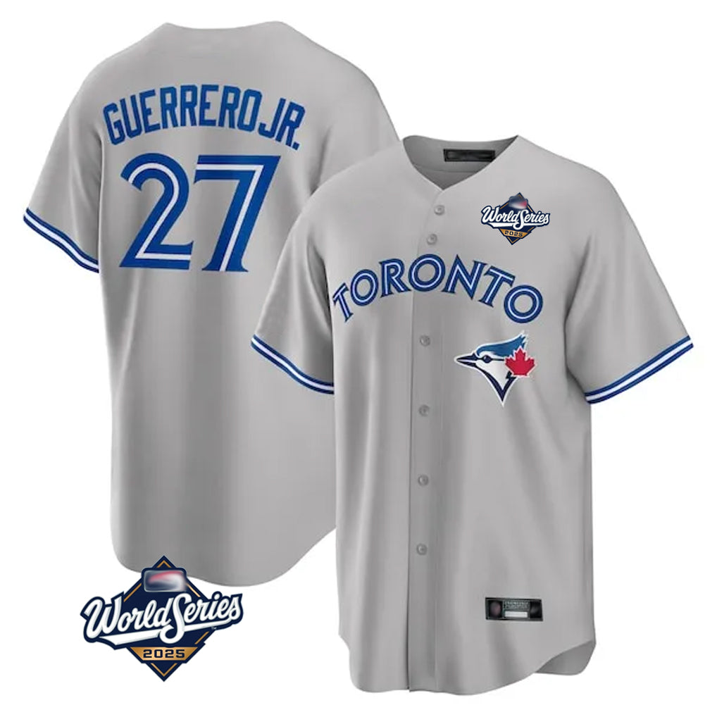 Kooe T.Blue Jays #27 Vladimir Guerrero Jr Player Gray 2025 World Series Stitched Jersey