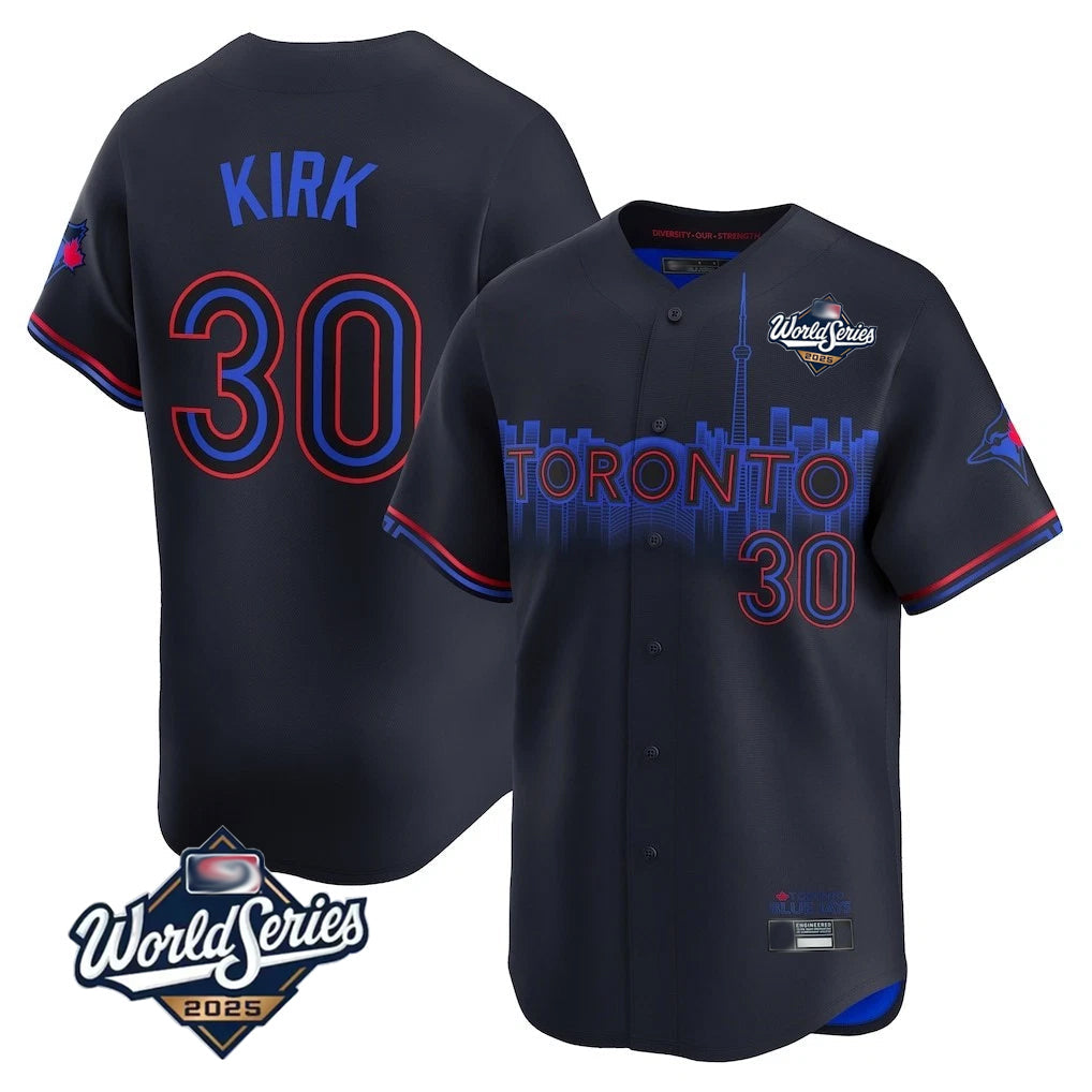 Kooe T.Blue Jays #30 Alejandro Kirk Player Black 2025 World Series City Connect Stitched Jerseys