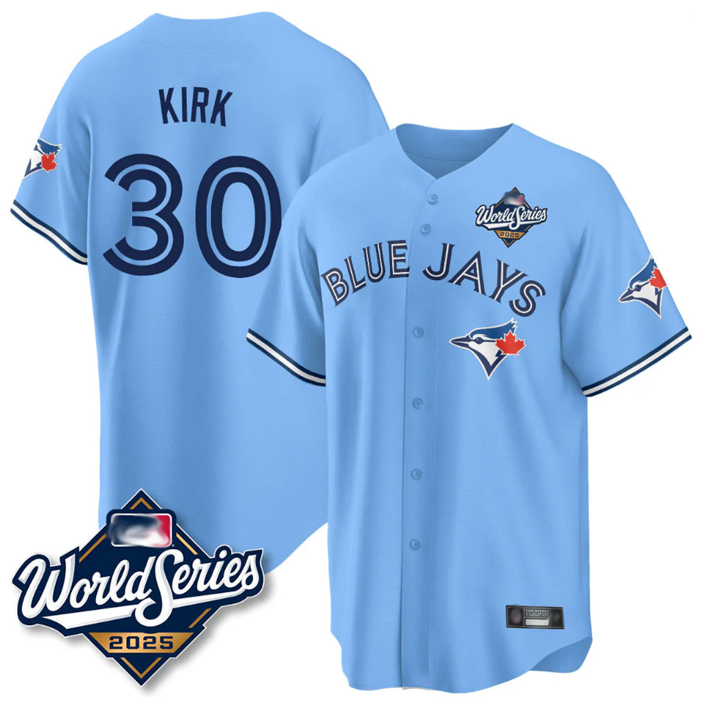Kooe T.Blue Jays #30 Alejandro Kirk Player Blue 2025 World Series Limited Stitched Jerseys