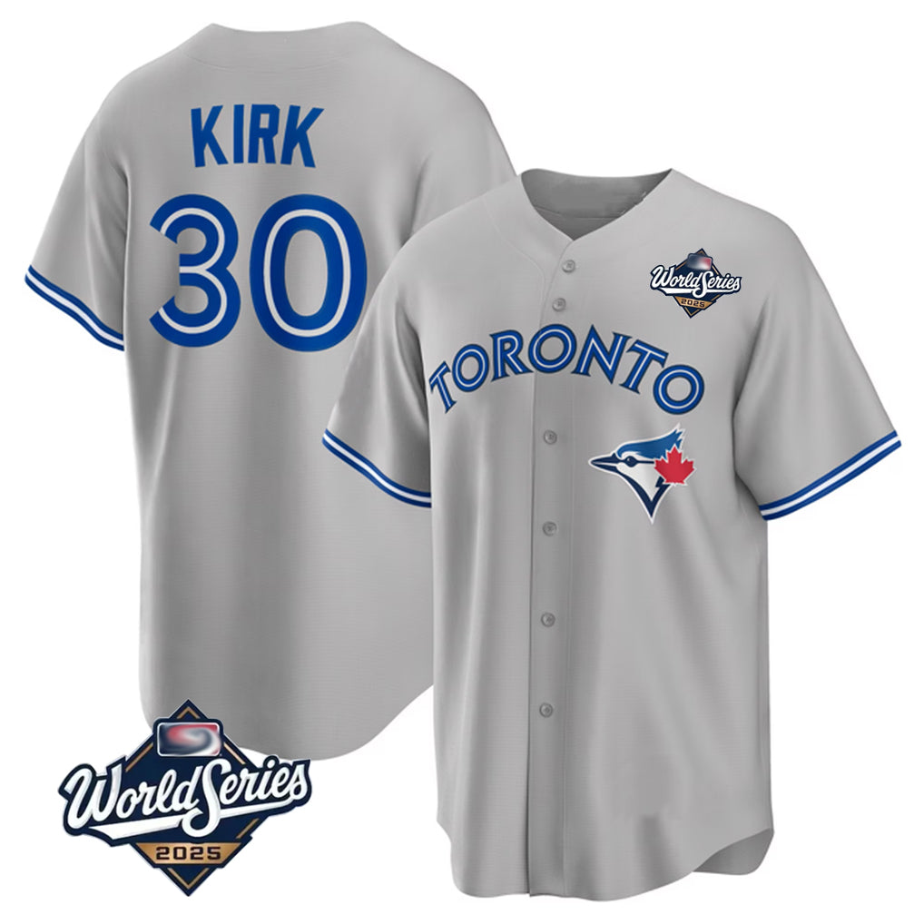 Kooe T.Blue Jays #30 Alejandro Kirk Player Gray 2025 World Series Limited Stitched Jerseys