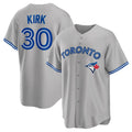 Kooe T.Blue Jays #30 Alejandro Kirk Player Gray Home Game Stitched Jerseys