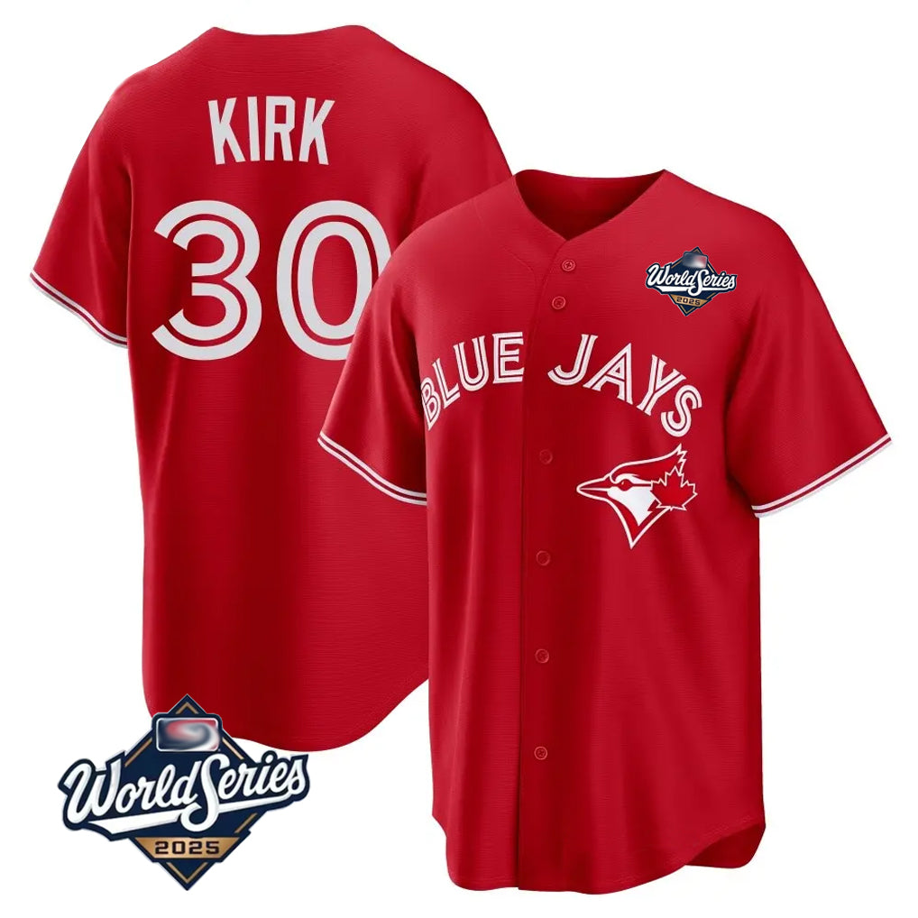 Kooe T.Blue Jays #30 Alejandro Kirk Player Red 2025 World Series Home Limited Stitched Jerseys