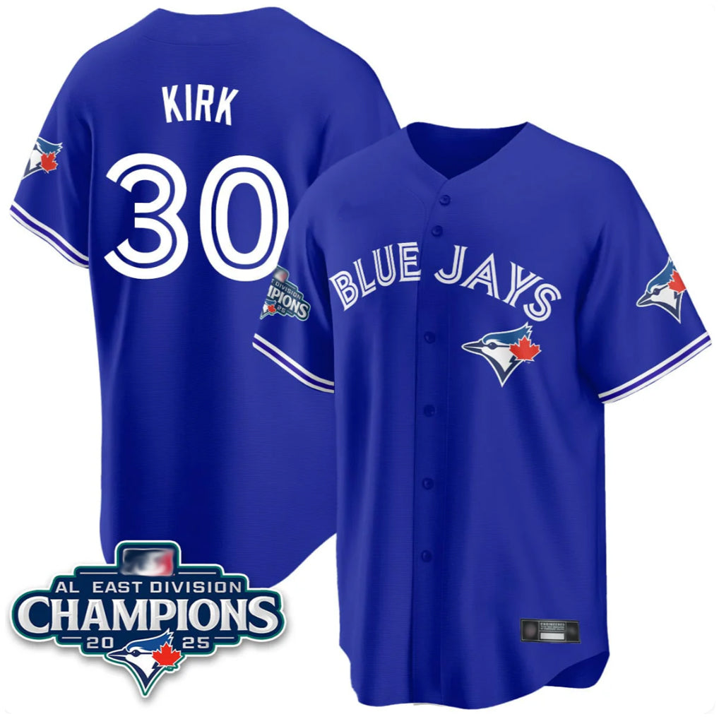Kooe T.Blue Jays #30 Alejandro Kirk Player Royal AL East Division All Stitched Jerseys