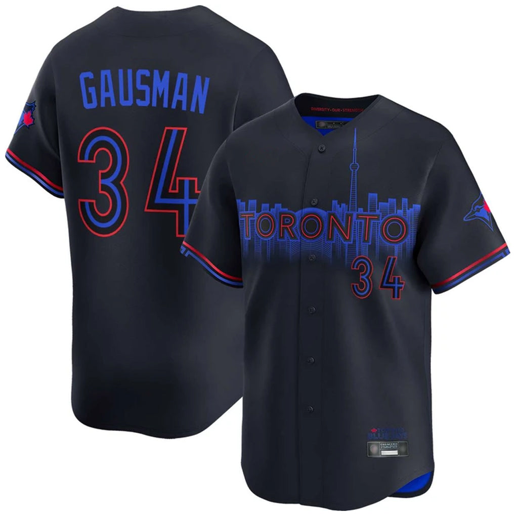 Kooe T.Blue Jays #34 Kevin Gausman Player Black City Connect Stitched Jerseys