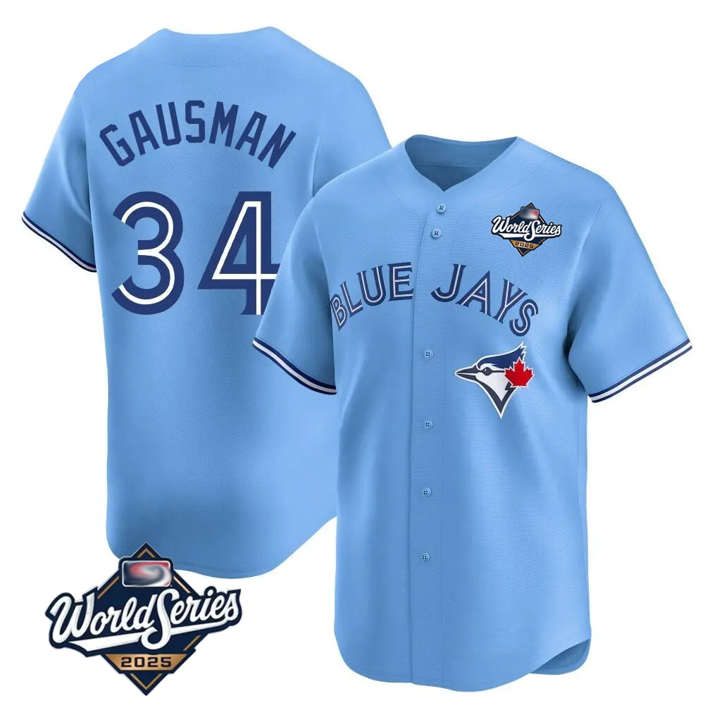 Kooe T.Blue Jays #34 Kevin Gausman Player Blue 2025 World Series Limited Stitched Jerseys