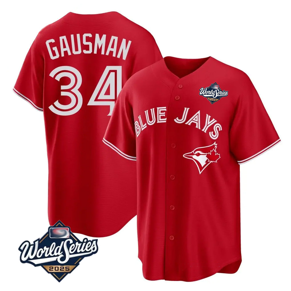 Kooe T.Blue Jays #34 Kevin Gausman Player Red 2025 American League All Stitched Jerseys