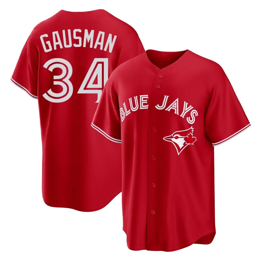 Kooe T.Blue Jays #34 Kevin Gausman Player Red Home Limited Stitched Jerseys