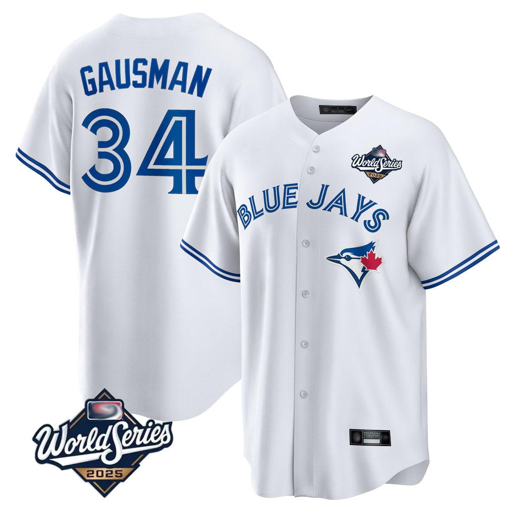 Kooe T.Blue Jays #34 Kevin Gausman Player White 2025 American League All Stitched Jersey